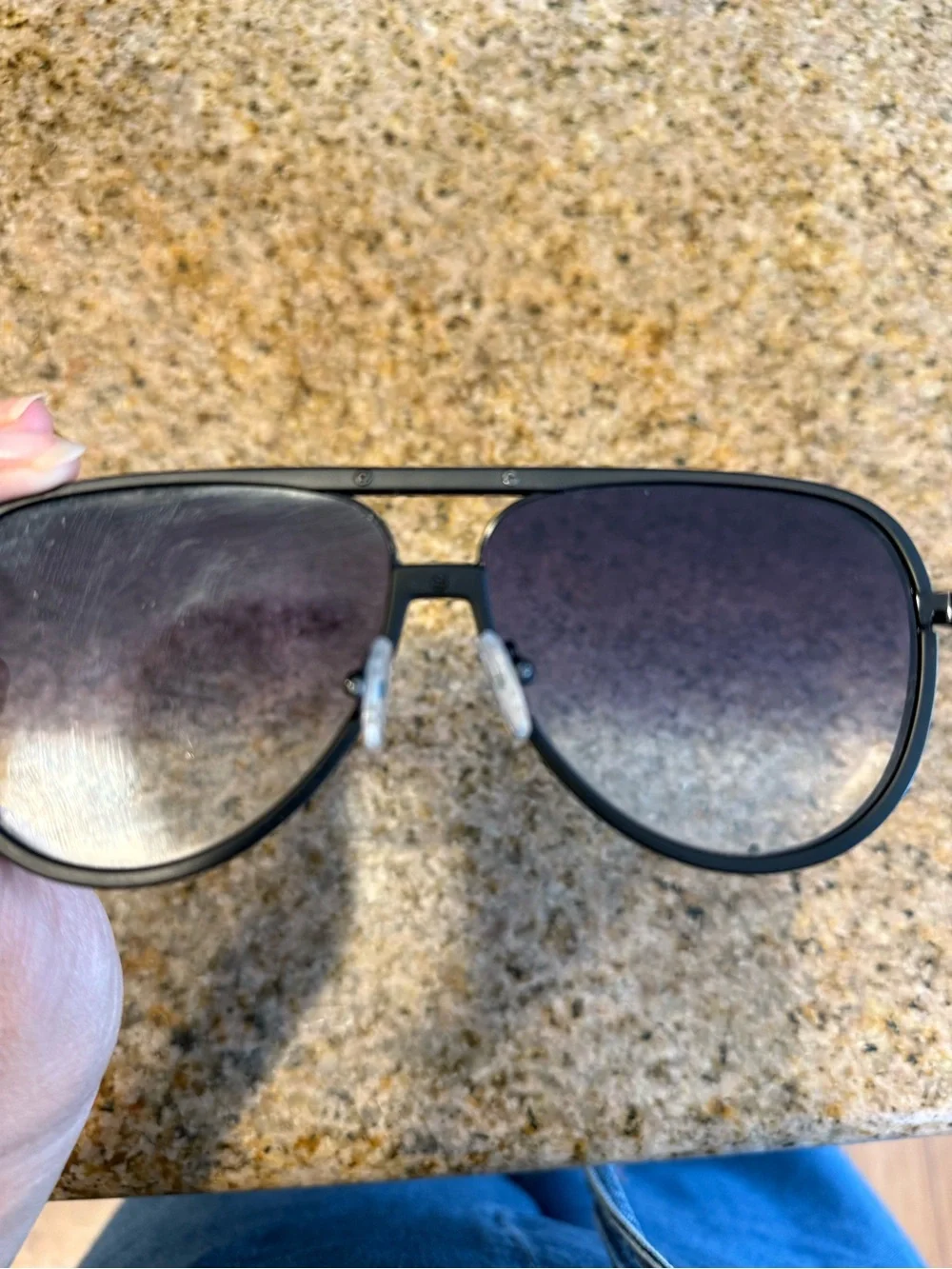 Quay Australia High Profile Black Gradient Aviator Sunglasses